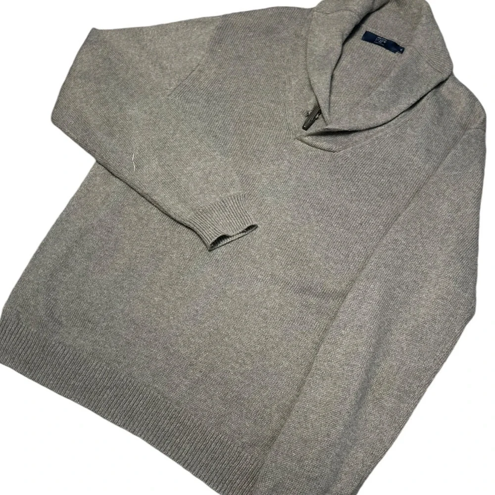 J. Crew Mens XL Beige Shawl‎ Collar Pullover Sweater